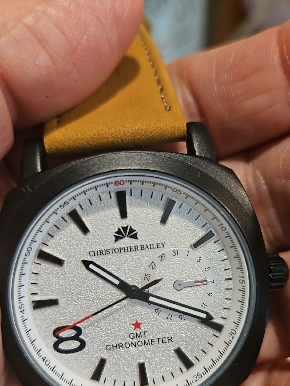 GMT Chronometer Watch in White and Tan